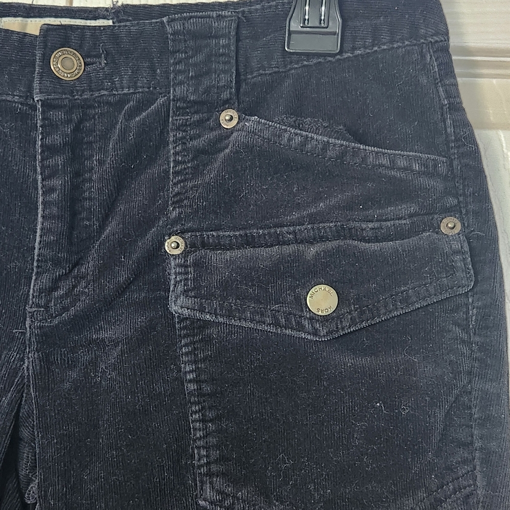 Michael Kors Black Corduroy Straight Leg Pants Size 6 - Picture 3 of 5